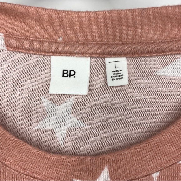 BP Long Sleeve Lounge Top Pink Star Print - Picture 6 of 7